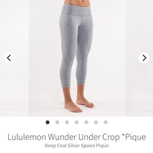 Lululemon Gray Wunder Under Crop Leggings